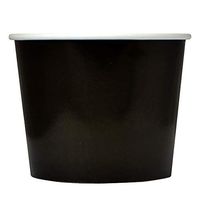 Black Paper Ice Cream Cups - 16 oz Disposable Dessert Bowls - Comes in Many Colors - Frozen Dessert Supplies - 100 Count