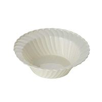 BalsaCircle 60 pcs 5 oz Ivory Waved Plastic Round Bowls - Disposable Wedding Party Catering Tableware