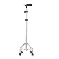 Four-Legged Walking Aid Crutches Aluminum Alloy Telescopic Multi-Function Old Non-Slip Cane Multi-Color 71cm MUMUJIN (Color : Silver)