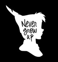 Makarios LLC Peter Pan Never Grow up Cars Trucks Vans Walls Laptop MKR| White |5.5 x 4|MKR668