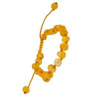 Amberalia Adjustable Knotted Baltic Amber Bracelet, Helps in Pain Relief - Boost Immune System - ONE Size FITS Most - Raw  Lemon -S