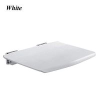 JCWANGDEFU Folding Shower Seat Wall Mounted Bathroom Bath Safety Stool Chair, Load of 330 lbs, 13.8-Inch by 11.8-Inch, White