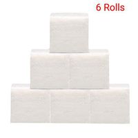Household 3 Layers Rolls Toilet Paper, Household Bath Clean Soft Paper Extraction Tissue Wood Pulp Paper 6 /10Pack (White2)