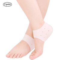 LQSC 2 Pairs Gel Heel Protector Sleeves, Silicone Heel Pads for Heal Dry Cracked, Achilles Tendinitis, Plantar Fasciitis