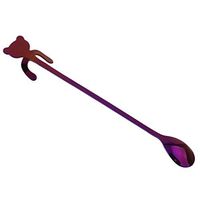 TraveT 1Pc Stainless Steel Cartoon Bear Spoon Long Creative Coffee Spoon Ice Cream Candy Teaspoon Kitchen Supplies Tableware, Purple