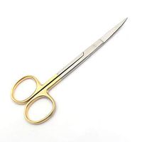 T/C Iris Micro Scissors Curved 4.5" with Tungsten Carbide Inserts with Gold Handle (Precise Canada)