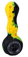 Silicone Honeybomb Bowl with Tool Cleaner (Blk/Green/Yellow Bob Marley)