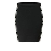 Women's Office Professional Skirts Casual Stretch Slim Bodycon Mini Skirt (ML, Black)