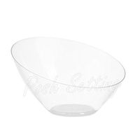 Posh Setting Clear Plastic Bowls for Parties, Disposable Serving Bowls, Hard Plastic Large Angled Party Snack Bowls, Chips Bowls, Salad, Candy and Fruit Bowl 5 Pack