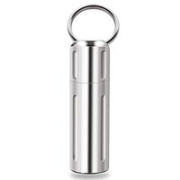 SHD Pill Case Keychain,Titanium Waterproof Single Pill Box Container,Portable Mini Pill Holder for Outdoor Travel Camping
