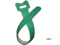 Color Reusable Fastening Cable Ties, Hook and Loop Cord Ties, 1/2" Wide, 7" Long, 20pack(All in One Color) (Green)