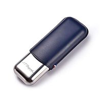 Lxc Two-Piece Metal Leather Cigar Box Portable Cigarette Case Cigar Tube (Color : Black)