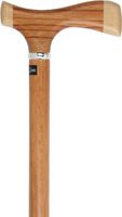 Rosewood with Maple Fritz Handle Walking Cane with Rosewood Shaft and Silver Collar
