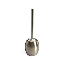 TSL Enterprises LLC Stainless Steel Modern Curved Round Quality Toilet Brush with Holder - Free Standing and Rust Resistant
