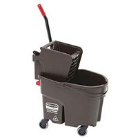 RCP758088BRO - Rubbermaid-Wave Brake 35 Quarts Side Press Bucket Combo,Brown