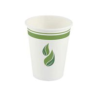 Compostable Drinking Cup, 12 Ounce, PLA-Lined for Hot or Cold Beverages, White, 1000 Pack
