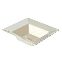 BalsaCircle 40 pcs 5 oz Ivory Plastic Square Bowls - Disposable Wedding Party Catering Tableware