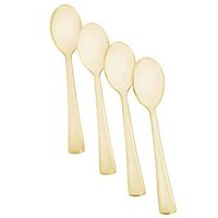 Case of Tea Spoons Wedding Plastic Silverware Disposable Gold Cutlery Premium