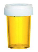20 Dram, Empty BPA-Free Cylinder Vials with Reversible Child Resistant Caps (Pack of 20) (Amber)