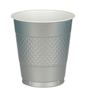 Amscan Silver Plastic Cups Big Party Pack, 16 Oz., 50 Ct.