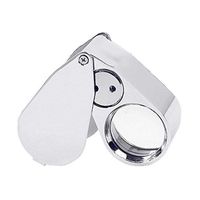 Loupe Mini Magnifier, Silver 25mm Lens 40X Magnification with LED Light UV Portable Folding Diamond Jewelry Recognizing Counterfeit Magnifier