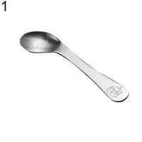 Ugthe Kitchen Tools & Gadgets Cartoon Dog Cat Stainless Steel Baby Spoon Toddlers Feeding Training Supply - Cat * Smooth