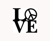Ranger Products Love Peace Vinyl Decal Car Window Wall Laptop Sticker, Die Cut Vinyl Decal for Windows, Cars, Trucks, Tool Boxes, laptops, MacBook - virtually Any Hard, Smooth Surface