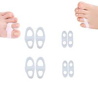 Toe Corrector 4 Pairs, 2 Pairs Silicone Gel Big Toes Hallux Valgus Separator, 2 Pairs Little Toe Valgus Straightener, Bunion Pain Relief
