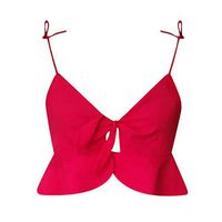 Naladoo Women Beach Camisole Plain Strappy Vest V-Neck Spaghetti Strap Tank Top Red