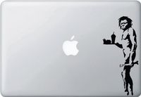 Yadda-Yadda Design Co. Fast Food Caveman - Vinyl Laptop or MacBook Decal (3.3" w x 7.3" h)(Black)