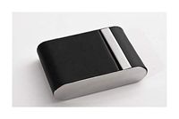 Jinfengtongxun Cigarette Box, Creative Cigarette Case Leather Stainless Steel Slim Men's Flip Cigarette Case, Gift Gift, Black (Color : Black, Size : 6.592.5cm)