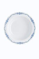 60 Pcs Disposable Plastic Bowls | Victorian Design Premium Disposable Bowls | 12 oz. Bowl White & Navy China Like Plastic Bowls For Parties & Weddings