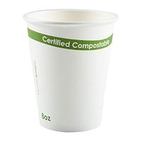 CiboWares 8 Ounce Paperboard Compostable Cup with PLA Lining, Case of 1000