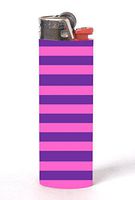 Pink and Purple Horizontal Lines Stripes 2 Pack Vinyl Decal Wrap Skin Stickers by Moonlight Printing for Bic Lighters
