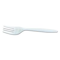 GEN PPFK10100 Medium-Weight Cutlery, Fork, White, 6 1/4", Bag of 100 (Case of 10 Bags)