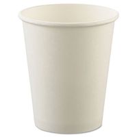 SOLO Cup Company Uncoated Paper Cups, 8 oz, Hot, White - 1000 cups per case.