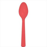 Club Pack of 288 Coral Pink Red Premium Heavy-Duty Plastic Party Spoons