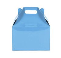 12CT (1 Dozen) Large Biodegradable Kraft/Craft Favor Treat Gable Boxes (Large, Light Blue)
