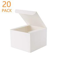 Giftol Gift Box 20 Pack 6 x 6 x 4 inches Fold Box Paper Gift Box Bridesmaids Proposal Box for Bridal Birthday Party Christmas（White）