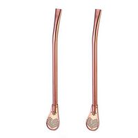 Sikye 2Pcs Drinking Spoon Straw,Long Barware Strainer Tea Filter Colander Coffee Stirring Spoon (rose gold)