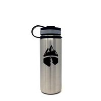 Campsite Essentials Double Wall Vacuum Insulated Stainless Steel Water Bottle, Wide Mouth, with BPA-Free Cap (Brushed Stainless, 18-Ounce)