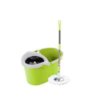 MOP THBEIBEI Spinning and Bucket Cleaning Set Non-Slip Adjustable Detachable Hangable Household Green Head2