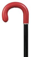 Abbey Road Red Snake Patterned Calf Leather Handle Cane by Harvy Concord