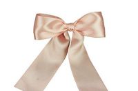 Blush (Set of 10) Pre-Made 1-1/2" Satin Bows with Wire Tie Included
