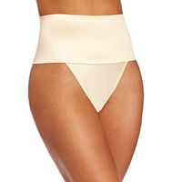 Women's Waist Girdle Tummy Slimmer Sexy Thong Panty Shapewear Trainer Panties Seamless Thigh Slimmers (Beige, M)
