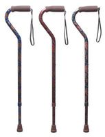 Lumex 5950B Fashion Offset Cane (Combo Pack of 3 Paisley Green and 3 Paisley Blue) (Pack of 6)