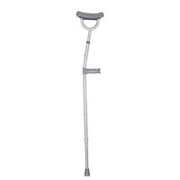 Wanson Forearm Crutch Adult Full Armpit Cane Adjustable Armpit Cane Cushion Knee Pressure Crutch Gray Aluminum Arm Height Adjustable 77~144Cm