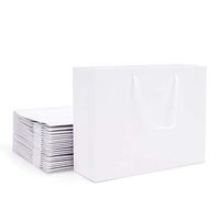 White Paper Bags with Handles, Eusoar 20pcs 10.6" x 3.1" x 8.3" Kraft Paper Bags Bulk, Shopping Bags with Handles, Merchandise Bag, Party Bags, Retail Handle Bags, Wedding Bags, Lunch Bags