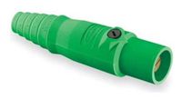Hubbell Wiring Systems HBL300MGN TPE Single Pole Male Plug, 300 Amp, 600VAC/250VDC, Number 4-2/0 Cable Size, Green