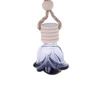 Tebatu Car Rose Shape Essential Oils Perfume Bottle Empty Hanging Bottle Air Freshener 3.5x3.5x5cm